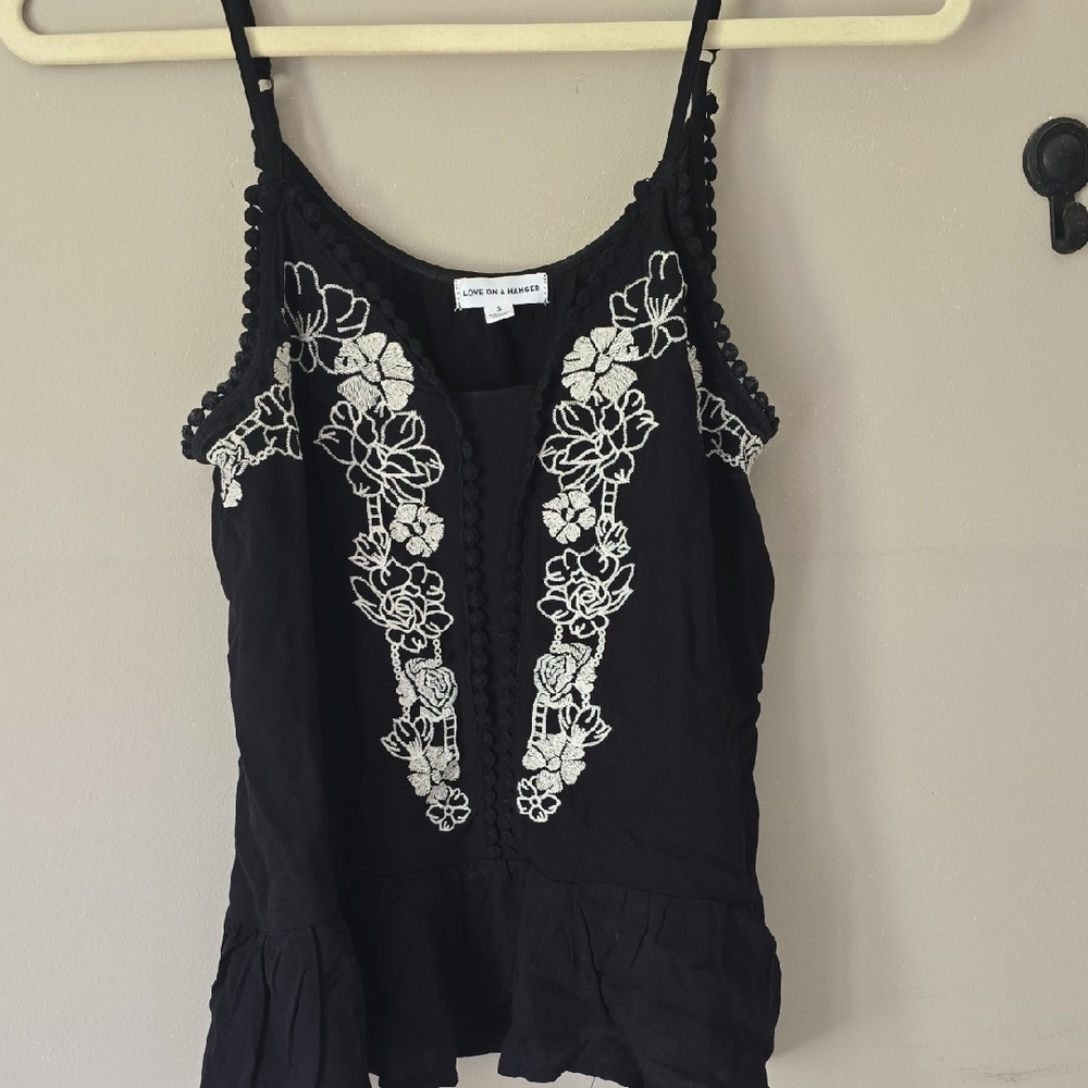 Love Fire Black Embellished Camisole